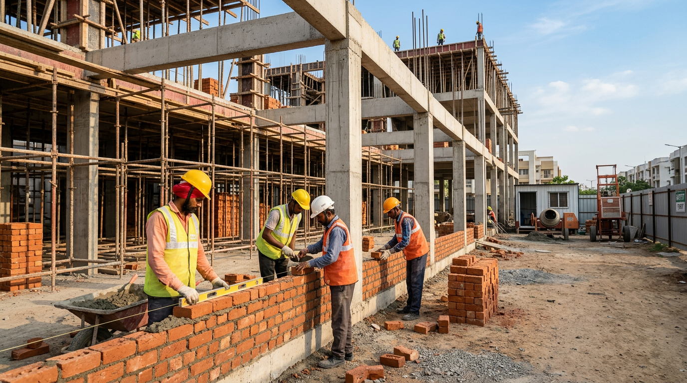 Organised residential construction site